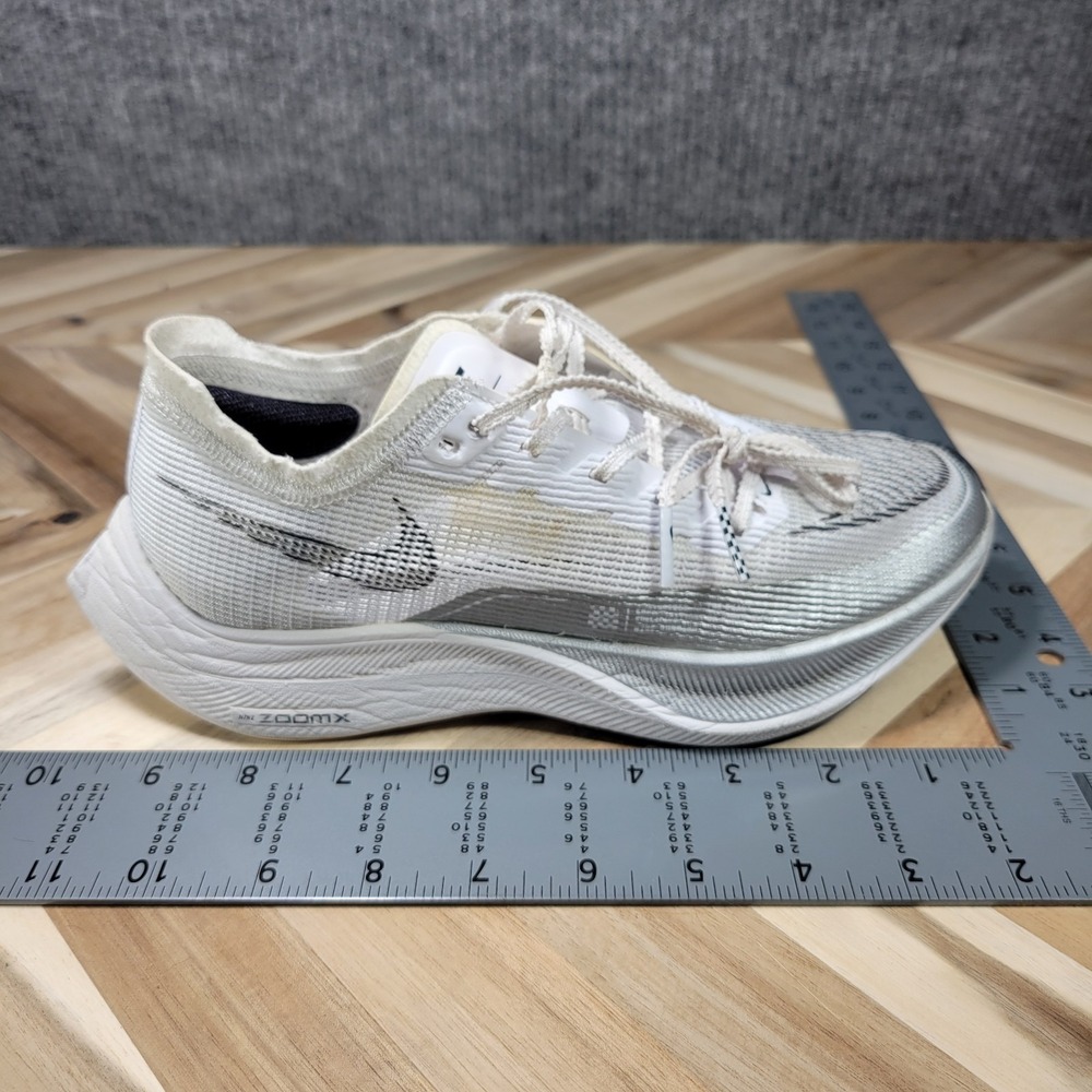 Nike ZoomX Vaporfly Next% Women's 6.5 White Silver Running Trainer cu4123-100 - Picture 12 of 13